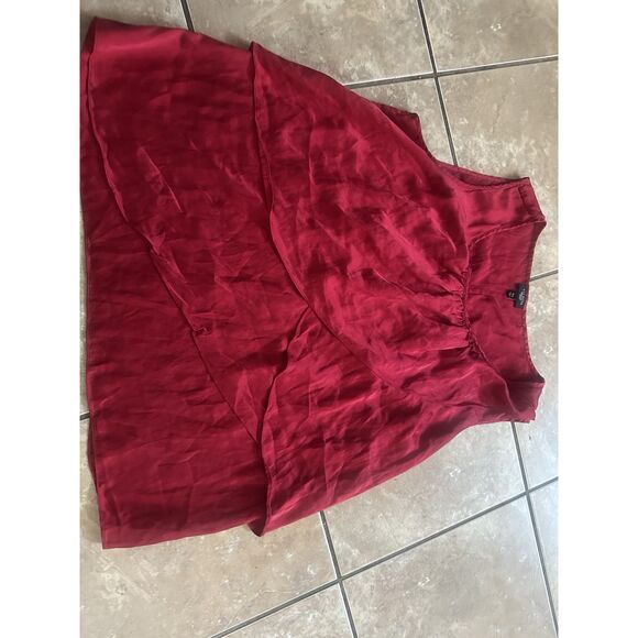 Talbots 16W Silk Blouse Top Red - Picture 2 of 6